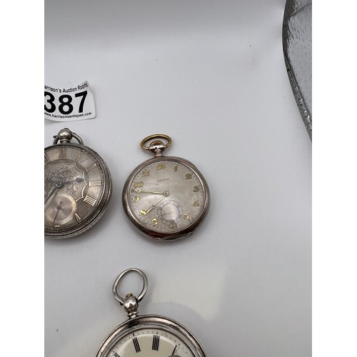 387 - 5 Pocket watches silver