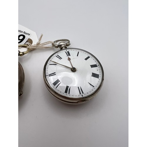 389 - 2 Silver fusee pocket watches