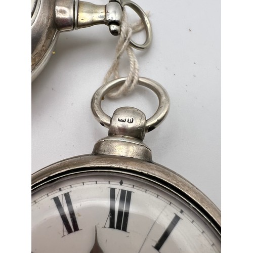 393 - 2 Silver fusee pocket watches