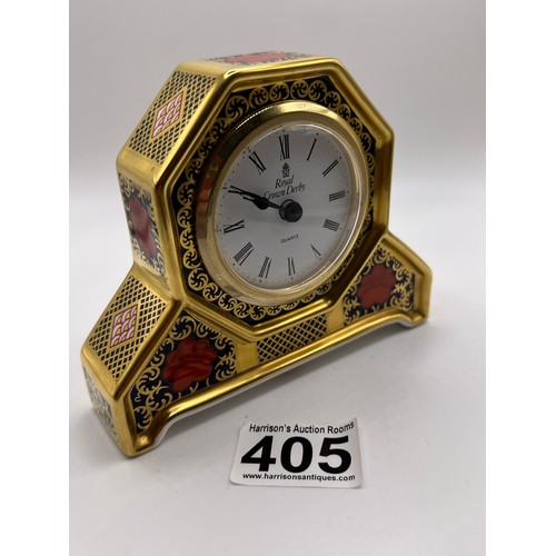 405 - Royal crown derby 'old imari' pattern mantle clock