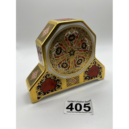 405 - Royal crown derby 'old imari' pattern mantle clock