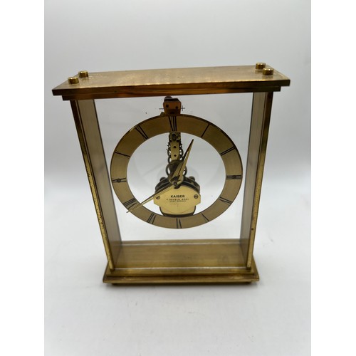 420 - Brass Kaiser 8 day clock + Hamilton 8 day clock