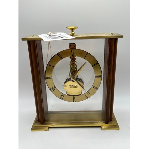 420 - Brass Kaiser 8 day clock + Hamilton 8 day clock