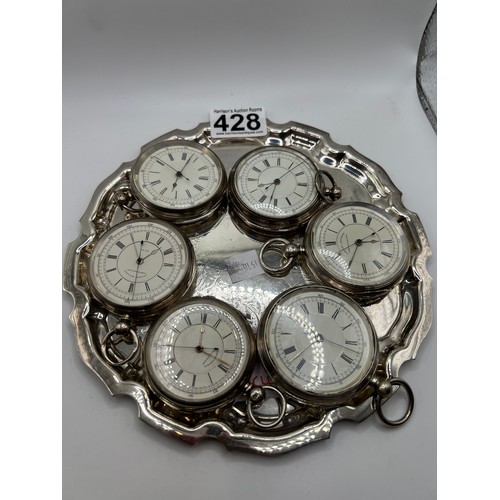 428 - 6 Silver pocket watches