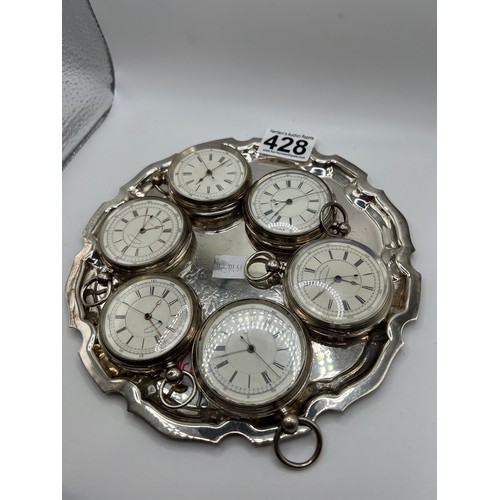 428 - 6 Silver pocket watches