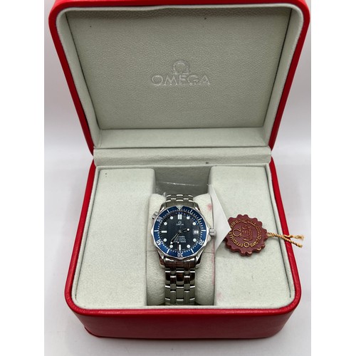 437 - Omega gents sea master watch in box with papers