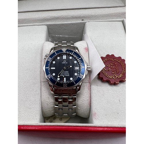 437 - Omega gents sea master watch in box with papers