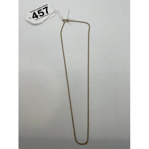 457 - 9ct Gold chain 16