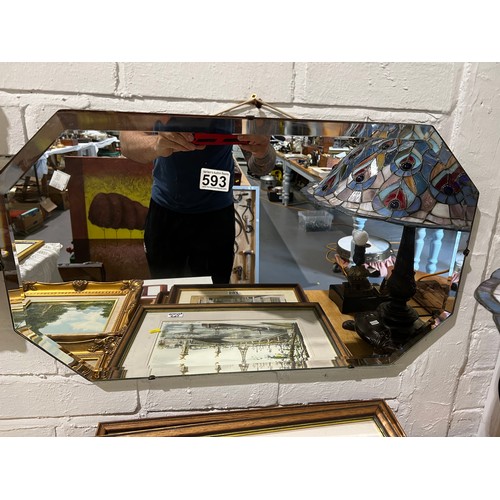 593 - Bevelled edged mirror + mirror