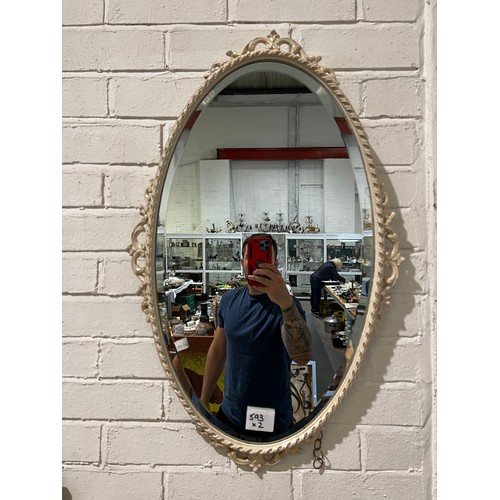 593 - Bevelled edged mirror + mirror