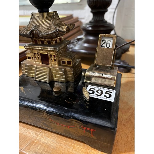 595 - Vintage unusual desk calendar /light