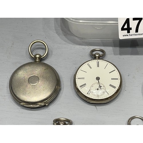 475 - 7 Silver pocket watches