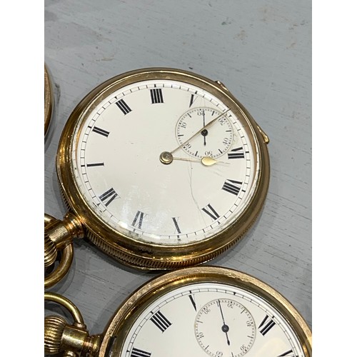 478 - 4 Gold plated pocket watches