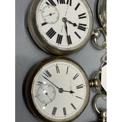 484 - 6 Silver pocket watches