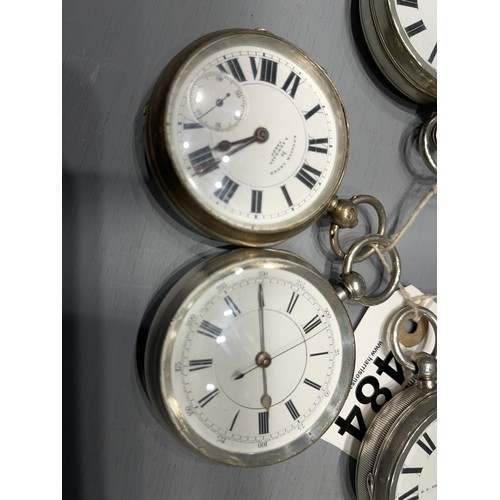 484 - 6 Silver pocket watches