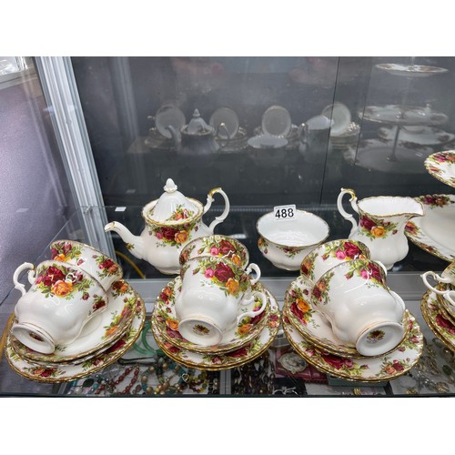 488 - Royal albert country rose china tea service etc