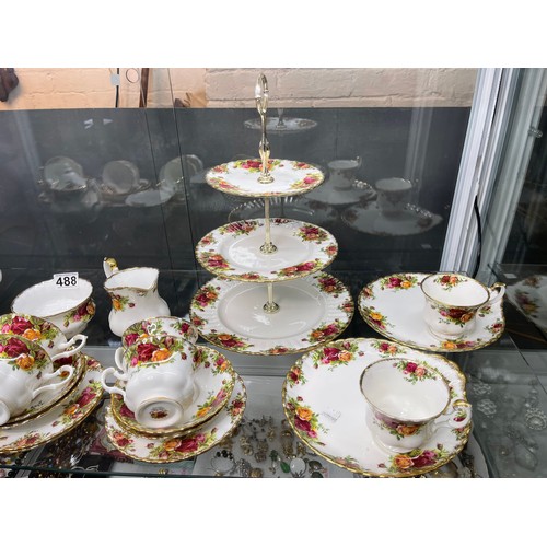 488 - Royal albert country rose china tea service etc