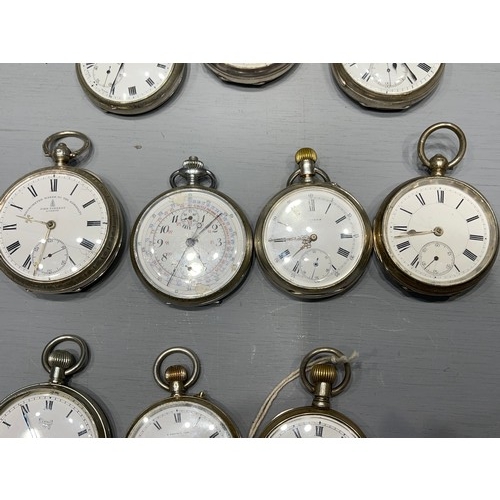 494 - 10 Silver pocket watches