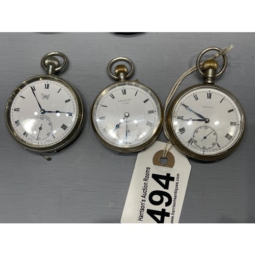 494 - 10 Silver pocket watches