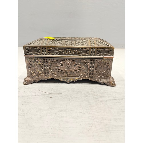 497 - Cast Bronze casket very heavy Circa 1880 /1900