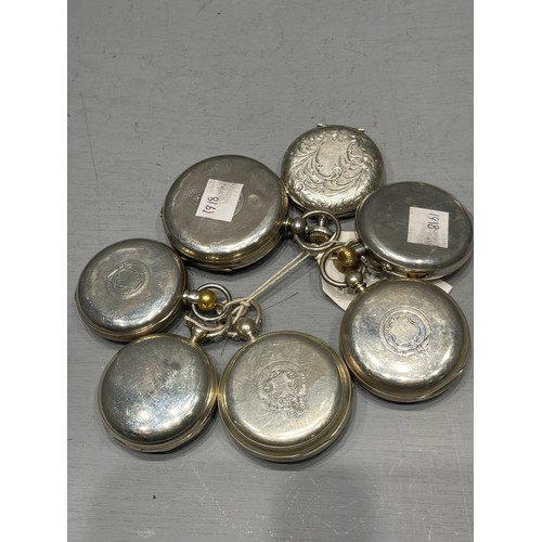 498 - 7 Silver Pocket watches