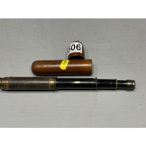 506 - Telescope in leather case