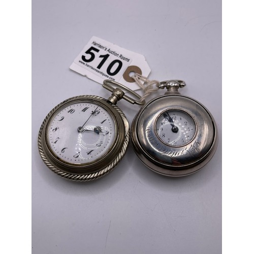 510 - 2 Silver Fusee Pocket Watches