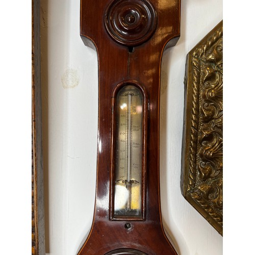 390d - Early mahogany barometer no glass