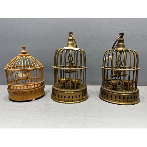 2 - 2 Early 20th century brass bird cages + later one