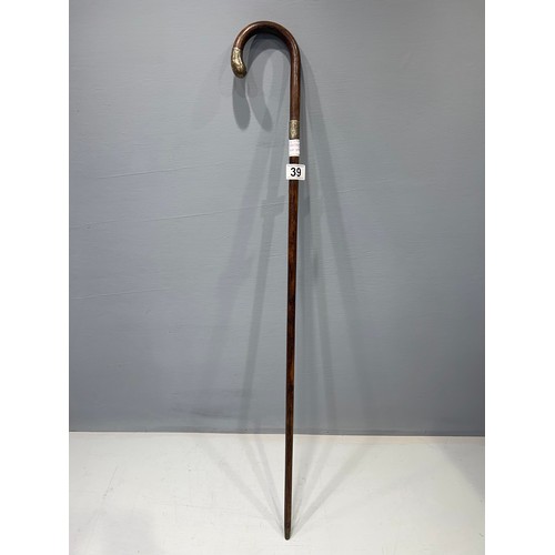 39 - Early 20th century silver top walking stick