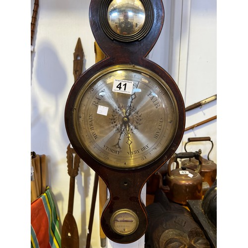 41 - Georgian mahogany banjo barometer A/F