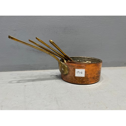 45 - Collection miniature copper pans(French) early 20th century