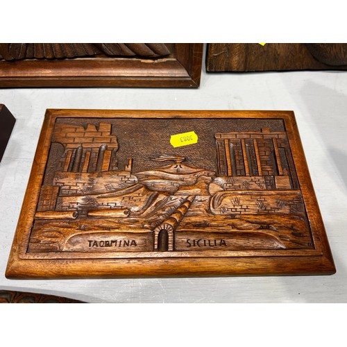 54 - Collection treen carved plaques