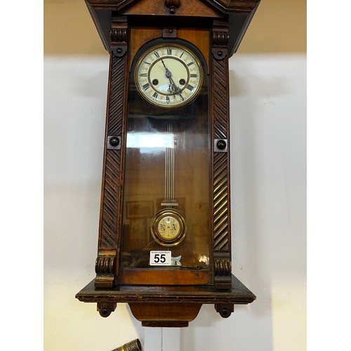 55 - Victorian Vienna wall clock (nice smaller size)