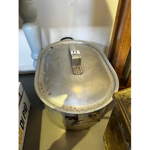 71 - Large aluminium cooking pot