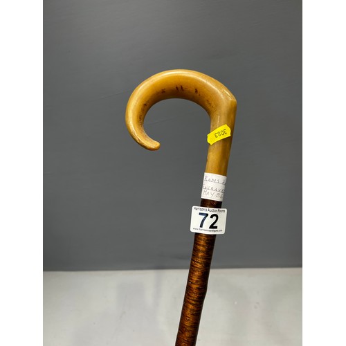 72 - Rams horn 20th century walking stick