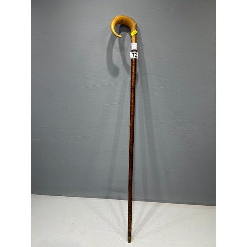 72 - Rams horn 20th century walking stick