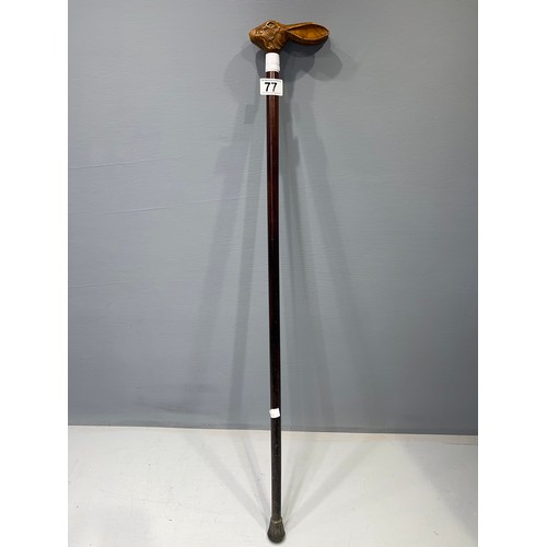 77 - Early 20th century rabbits head walking stick