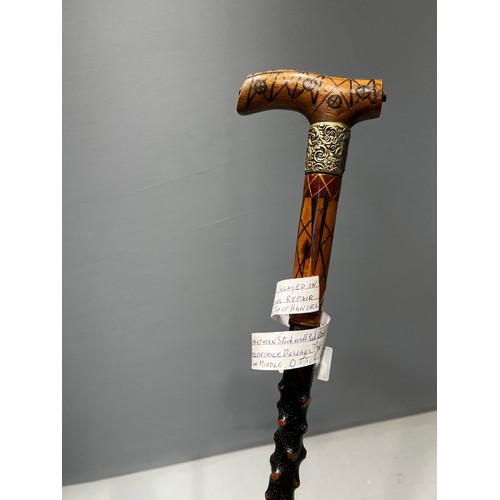 78 - Early 20th century black thorn walking stick