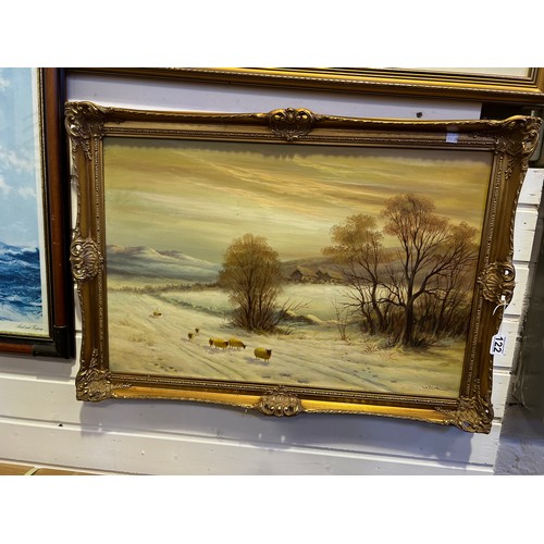 122 - Oil on canvas in gilt frame