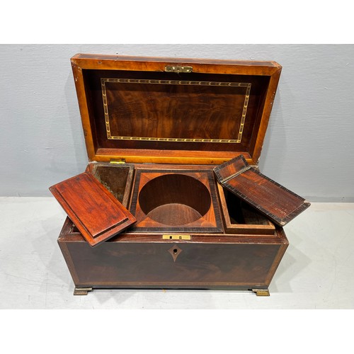 125 - Georgian mahogany tea caddy