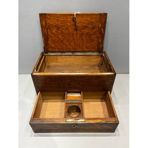 137 - Early 20th century oak box (with drawer)