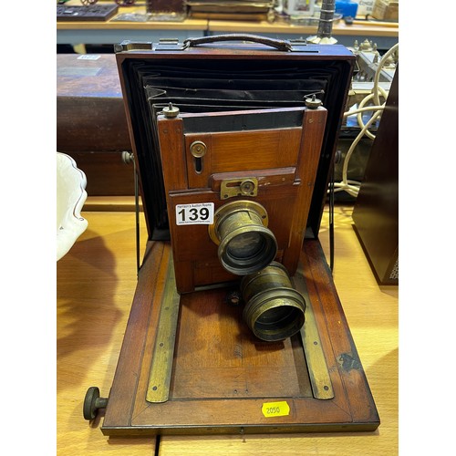 139 - Victorian mahogany & brass camera