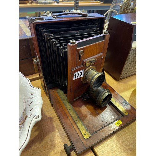 139 - Victorian mahogany & brass camera