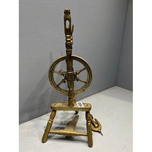 160 - Solid brass spinning wheel