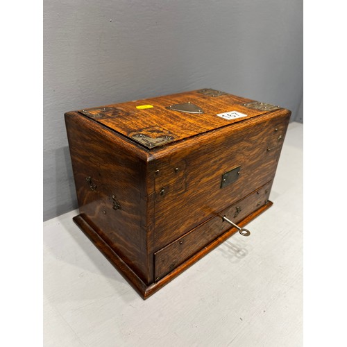 167 - Early 1900 metamorphic oak stationery box (with impressed rd number)