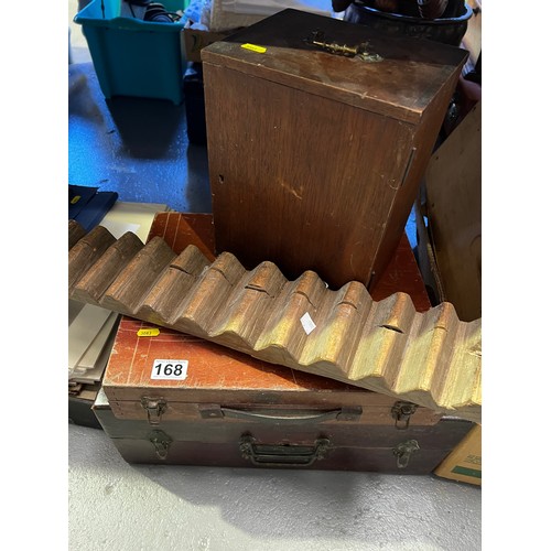 168 - Vintage case + other wooden ware