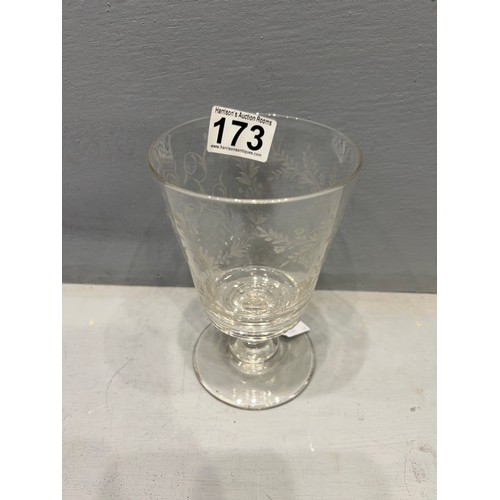 173 - Early piece of glass ware etched