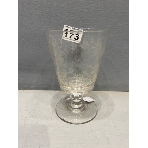 173 - Early piece of glass ware etched