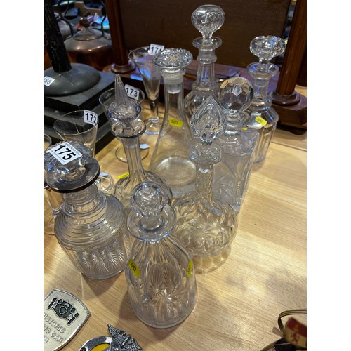 175 - Superb collection of decanters (8 in total) inc Victorian & Edwardian